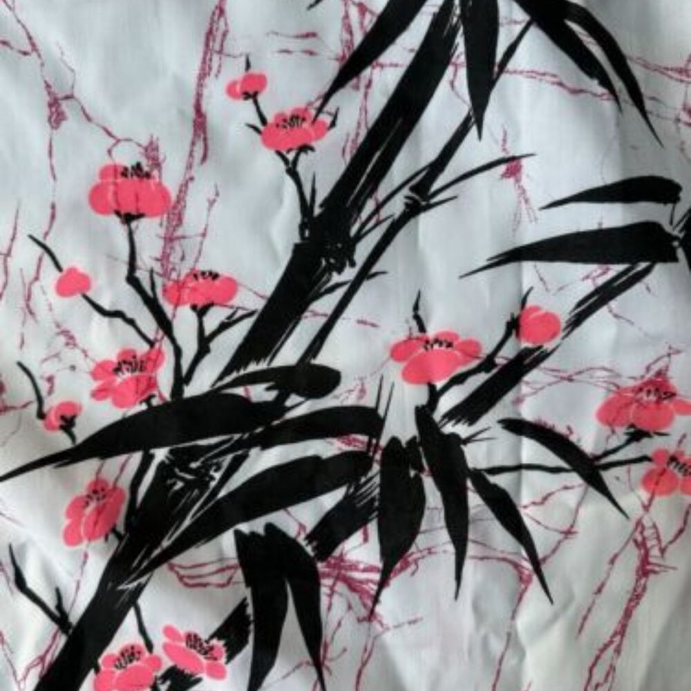 Laurie Lei Dress Juniors One Size White Hawaiian Bamboo Floral Cotton Blend Tie - Picture 2 of 16